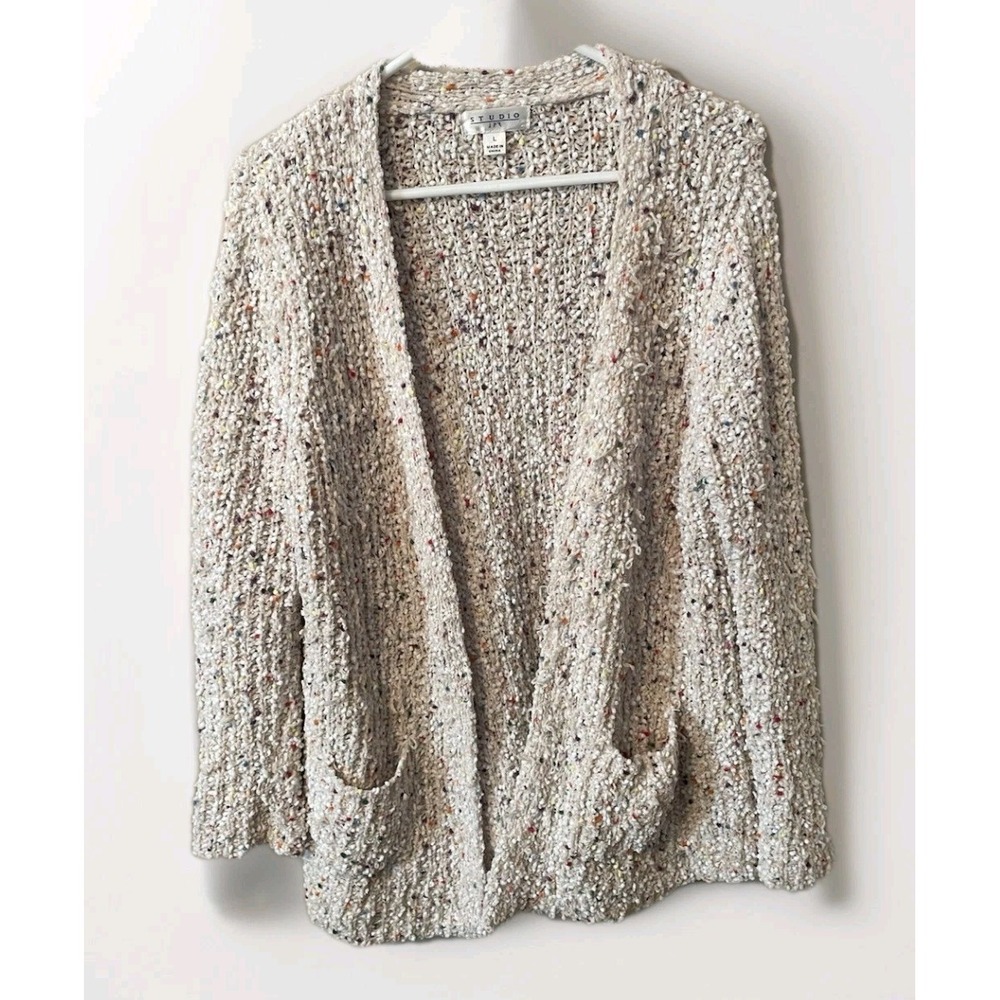 Studio Boho Open Cardigan Chunky Sweater Long Sleeve Women L, Fun And Funky.‎